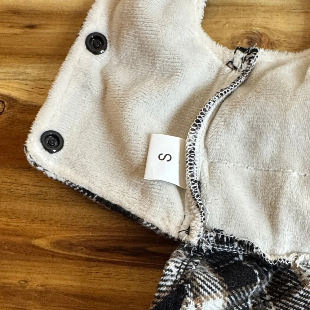 Plaid Black and White Holiday Skirt‎ with Bow Dog Dress